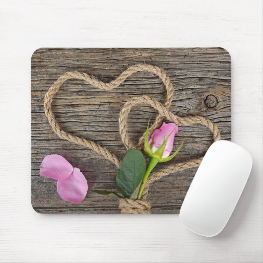 Seilherzen mit Rose Mousepad (Mit Mouse)