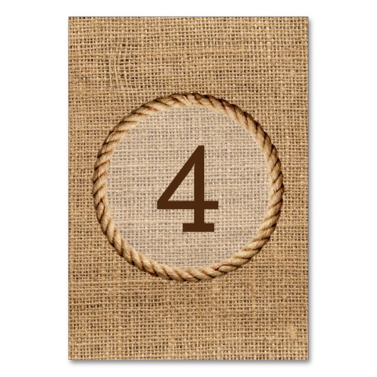 Seilrutsche auf dem Lande Tischnummer (Vorderseite)