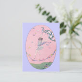 Seilspringen mit Blumen Postkarte (Stehend Vorderseite)