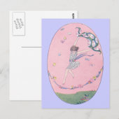 Seilspringen mit Blumen Postkarte (Vorne/Hinten)