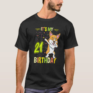 Sein 21. Geburtstag Dabbing Corgi T-Shirt