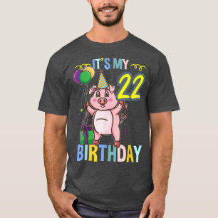 Sein 22. Geburtstag Niedliches Schwein 3310 T-Shirt