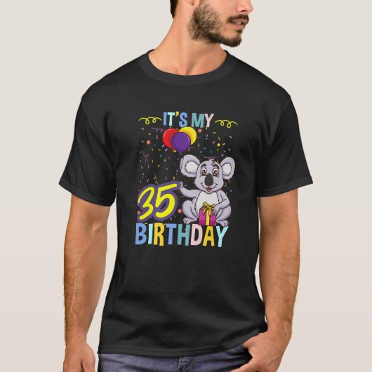 Sein 35. Geburtstag Koala Animal Lover T-Shirt (Vorderseite)