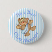 Sein a Boy Custom Teddy Bear Angel Button (Vorderseite)