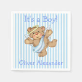 Sein a Boy Custom Teddy Bear Angel Serviette (Vorderseite)