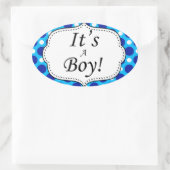 Sein a Boy Polka Dot Milestone Ovaler Aufkleber (Tasche)