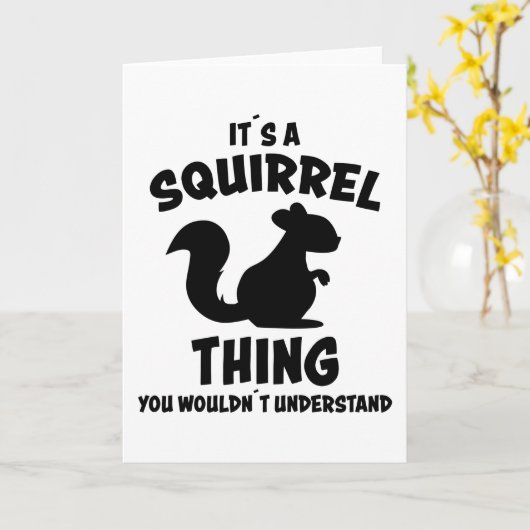 Sein A Eichhörnchen Dinge Design Silhouette Sprich Karte (Gelbe Blume)