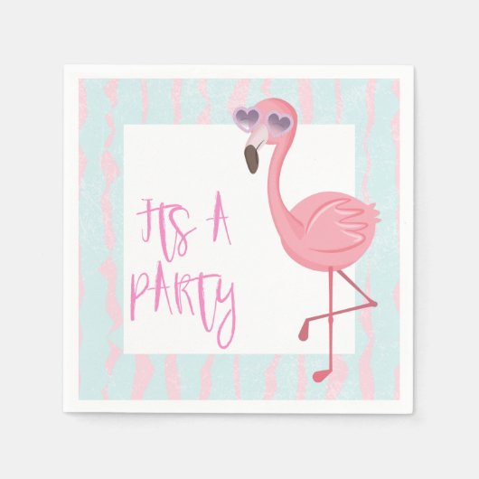 "Sein A-Party" Flamingo Summer Serviette (Vorderseite)