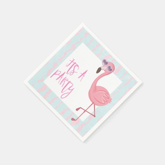 "Sein A-Party" Flamingo Summer Serviette (Ecke)