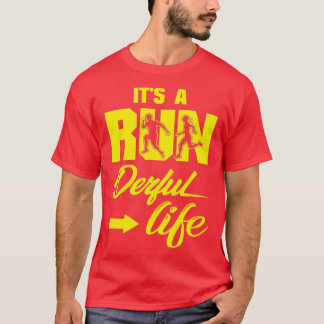 Sein a Run Derful Life läuft Zitate gelb schwarz T-Shirt