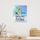 Sein Anker hält einen starken blauen Ozean Poster (Küche)