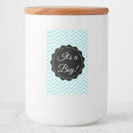 Sein Aquamarines Baby-Dusche Glas Mason Jar Label Lebensmitteletikett