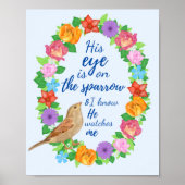 Sein Auge in der Sparrow Wall Art Poster (Vorne)