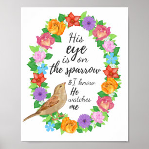 Sein Auge in der Sparrow Wall Art Poster