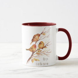 Sein Auge ist auf dem Sparrow, Inspiration, Vogel Tasse