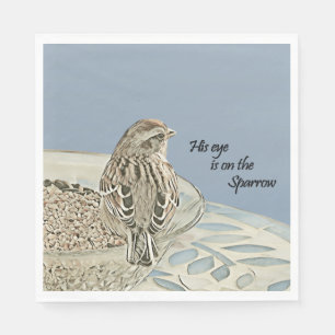 Sein Auge ist auf dem Sparrow - Paper Napkin Serviette