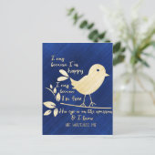 Sein Auge ist auf dem Sparrow Postkarte (Stehend Vorderseite)