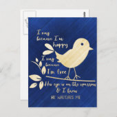 Sein Auge ist auf dem Sparrow Postkarte (Vorne/Hinten)