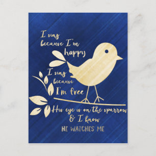 Sein Auge ist auf dem Sparrow Postkarte