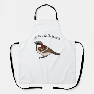 Sein Auge ist auf dem Sparrow Schürze