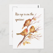Sein Auge ist auf dem Spatzen, Postkarte (Vorne/Hinten)