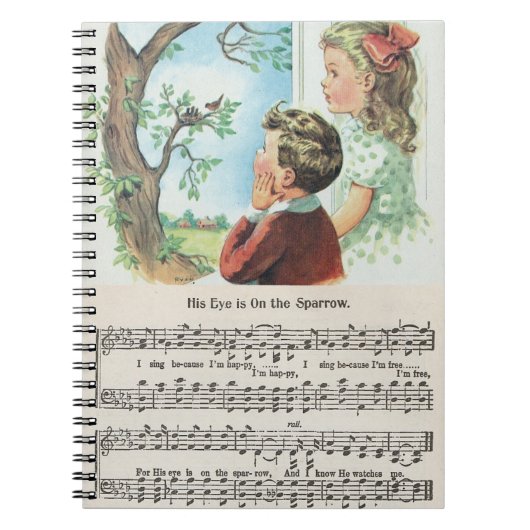 Sein Auge ist auf dem Spatzennotizbuch Notizblock (Vorderseite)