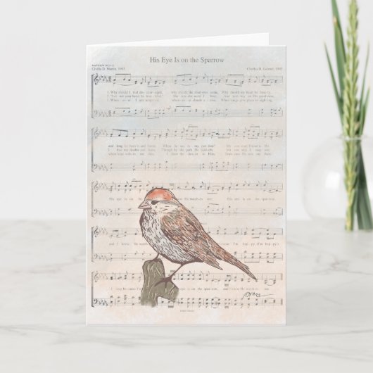 Sein Auge ruht auf dem Spatzen Karte (Vorderseite)
