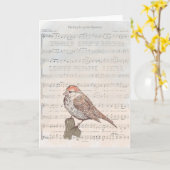 Sein Auge ruht auf dem Sperling Card Karte (Gelbe Blume)