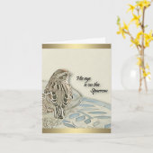 Sein Auge steht auf der Sparrow - Sympathiekarte Karte (Gelbe Blume)