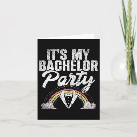 Sein Bachelor Party Rainbow Groom Funny Bachelor Karte (Vorderseite)