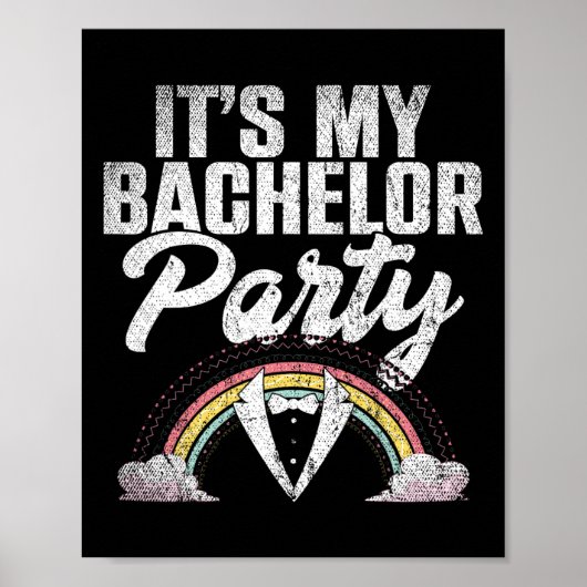 Sein Bachelor Party Rainbow Groom Funny Bachelor Poster (Vorne)