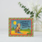 Sein Doggone einsam ohne dich Postkarte (Stehend Vorderseite)