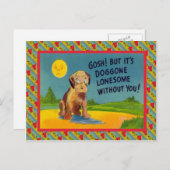 Sein Doggone einsam ohne dich Postkarte (Vorne/Hinten)