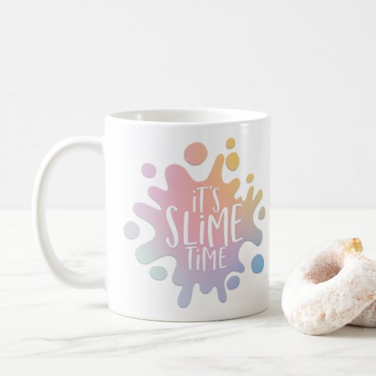 "Sein dünner Regenbogen platsch Kaffeetasse (Mit Donut)
