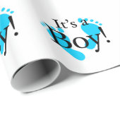 Sein ein Junge - Baby, neugeboren, Feier Geschenkpapier (Rolleneckpunkt)