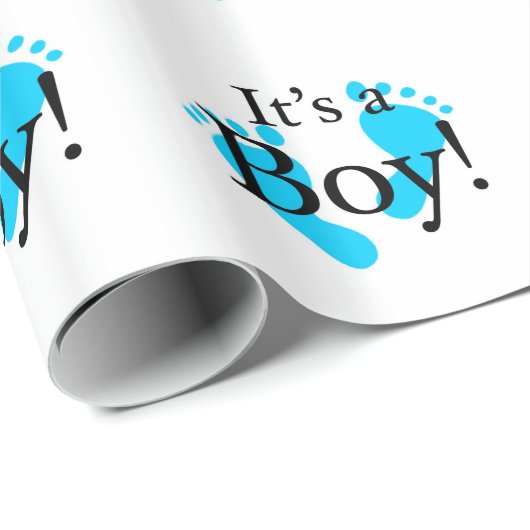 Sein ein Junge - Baby, neugeboren, Feier Geschenkpapier (Rolleneckpunkt)