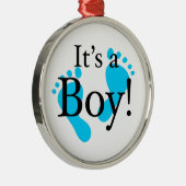 Sein ein Junge - Baby, neugeboren, Feier Ornament Aus Metall (Rechts)