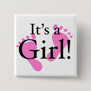Sein ein Mädchen - Baby, neugeboren, Babyparty Button