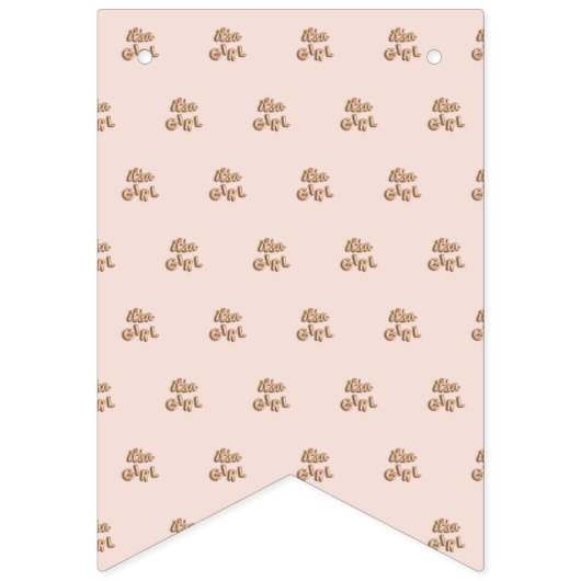 SEIN ein Mädchen! Rose/rosa Goldflagge Wimpelkette (Zweite Fahne)