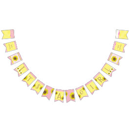 Sein eine Mädchen-Sonnenblume-Babyparty-Fahne Wimpelkette