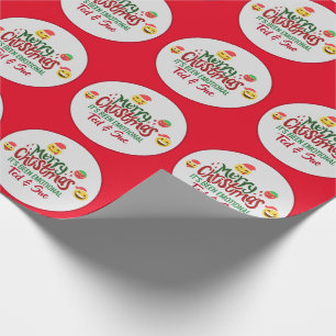 Sein emotionaler frohe Weihnachts-Funny Emoji Geschenkpapier