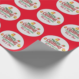 Sein emotionaler frohe Weihnachts-Funny Emoji Geschenkpapier