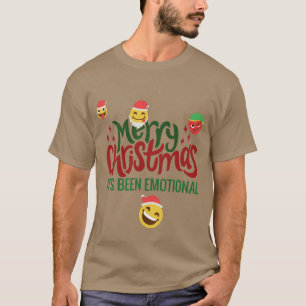 Sein emotionaler frohe Weihnachts-Funny Emoji T-Shirt