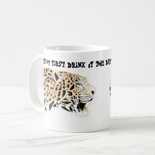 Sein erstes Getränk des Tages Kaffeetasse (Vorderseite Links)