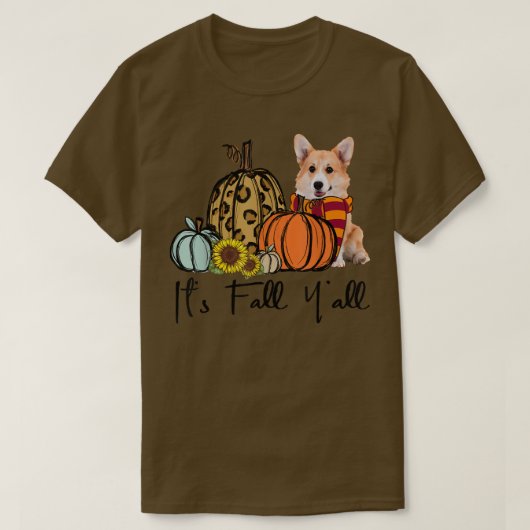 Sein Fall Yall Corgi Leopard Pumpkin Sonnenblume 2 T-Shirt (Design vorne)
