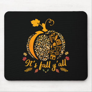 Sein Fall yall Fall Nurse Scrub Tops Leopard Pumpk Mousepad