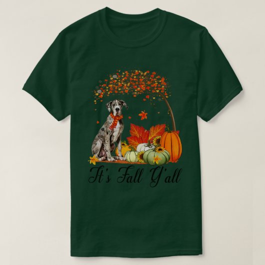 Sein Fall Yall Great Dane Hund liebt Erntedank H T-Shirt (Design vorne)