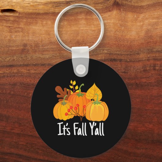 Sein Fall Yall Lazy Halloween Erntedank Schlüsselanhänger (Vorderseite)