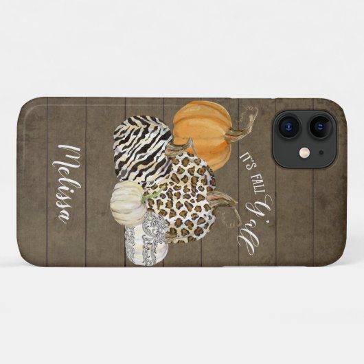 Sein Fall Y'all Leopard Zebra Pumpkins w Wood Case-Mate iPhone Hülle (Rückseite (Horizontal))