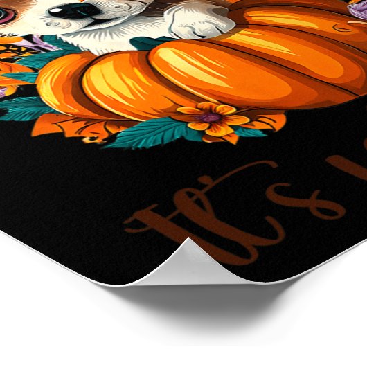 Sein Fall Y'all Niedlicher Floral Pumpkin Chihuahu Poster (Ecke)